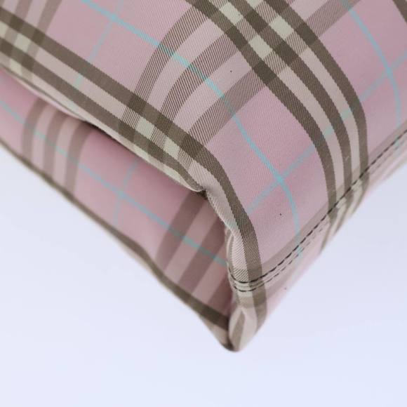 BURBERRY Nova Check Hand Bag Canvas Pink Auth 72132 - Picture 14 of 16